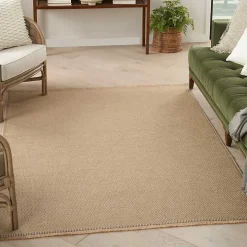 Natural Jute Solid Woven Area Rug, 3x5