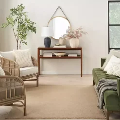 Natural Jute Solid Woven Area Rug, 3x5