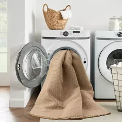 Natural Jute Solid Woven Area Rug, 3x5