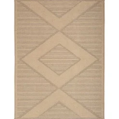 Natural Jute Woven Diamond Area Rug, 5x7