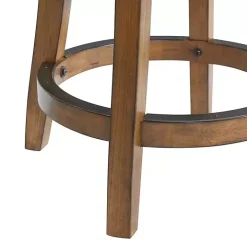 Natural Linen Barrel Base Swivel Counter Stool