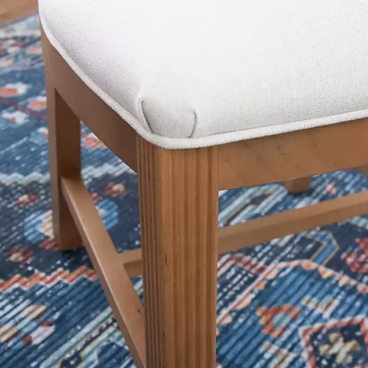 Natural Linen Scalloped Dining Chairs, Set of 2