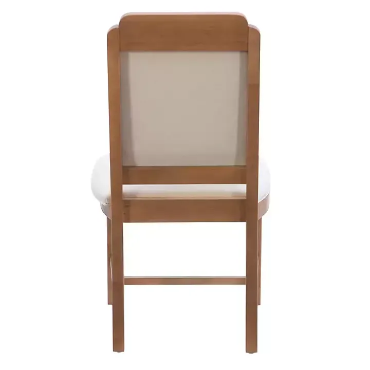 Natural Linen Scalloped Dining Chairs, Set of 2