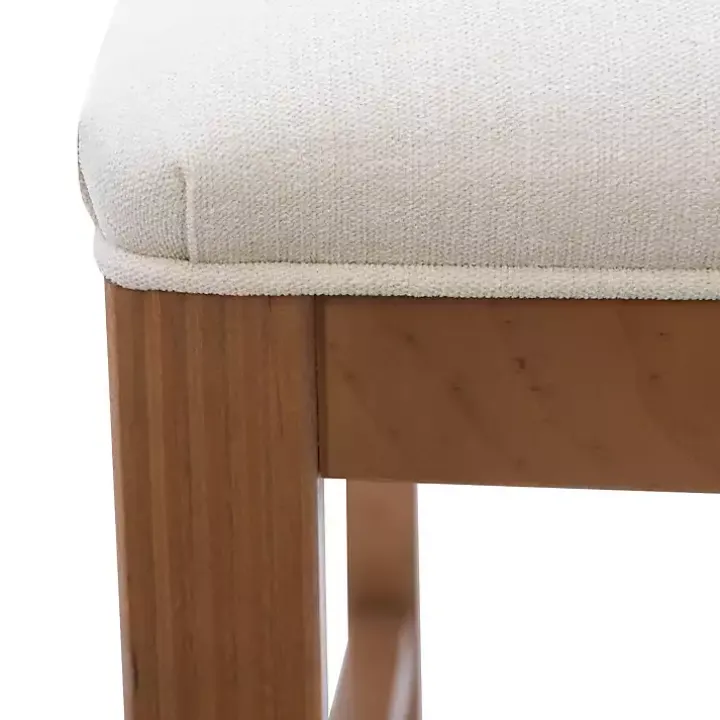 Natural Linen Scalloped Dining Chairs, Set of 2