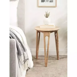 Natural Mango Wood Round Kershaw Accent Table