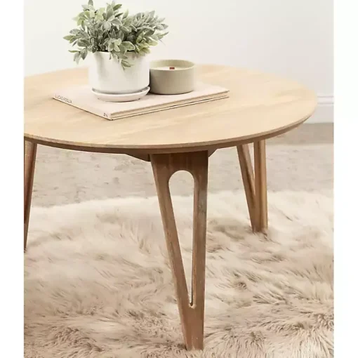 Natural Mango Wood Round Kershaw Coffee Table