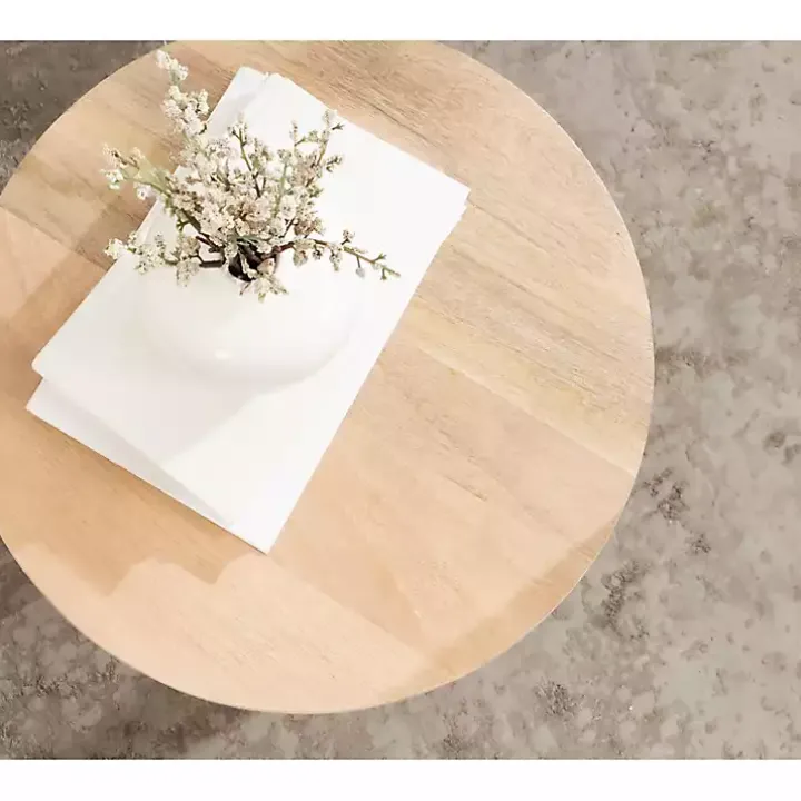 Natural Mango Wood Round Kershaw Accent Table