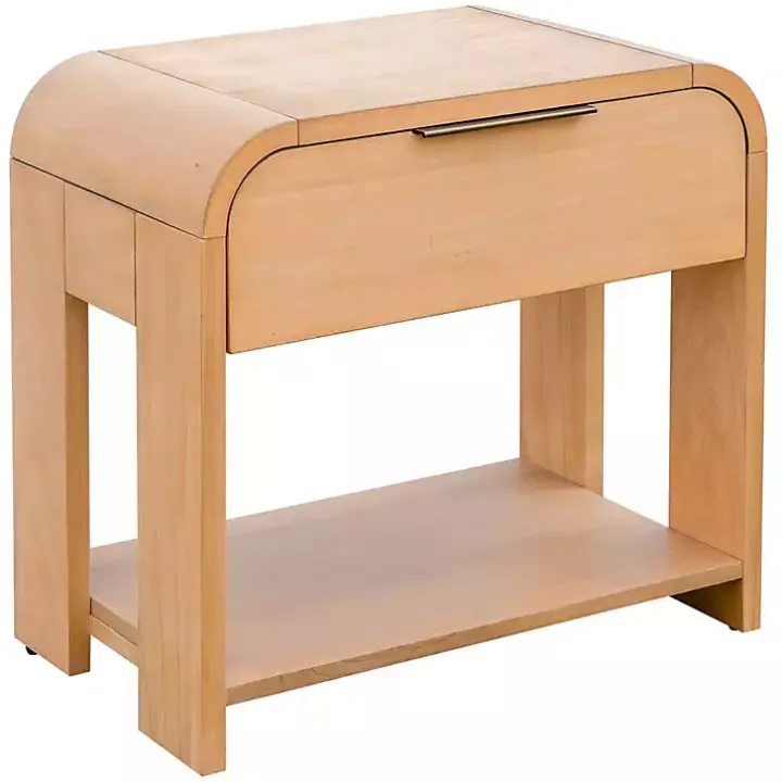 Natural Modern Curve Nightstand