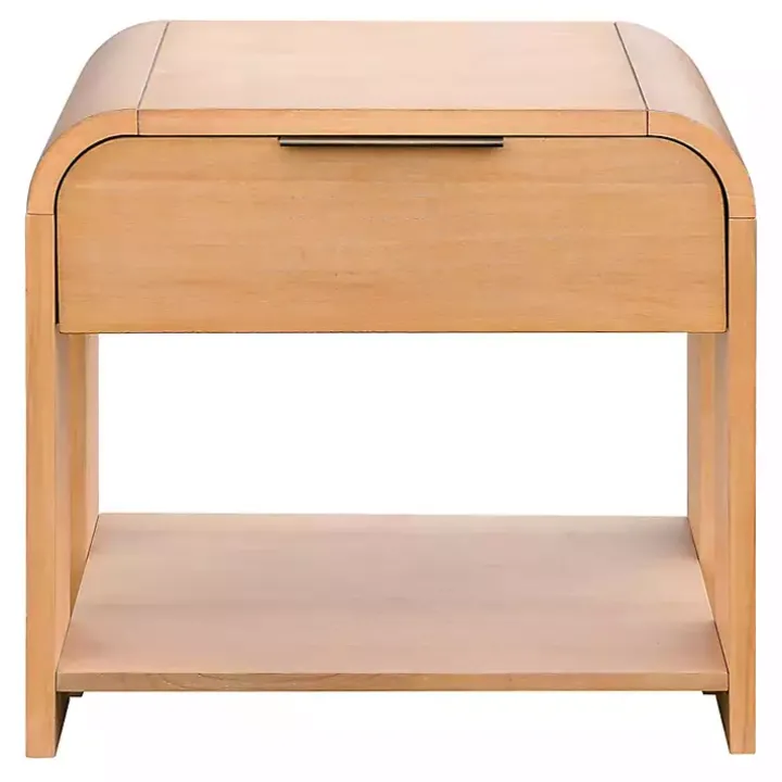 Natural Modern Curve Nightstand