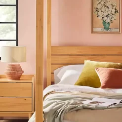 Natural Pine Canopy Full Bed