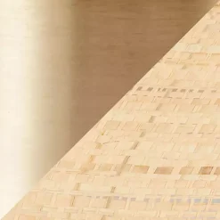 Natural Rattan and Gold Metal Table Lamp