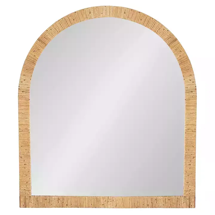 Natural Rattan Arch Wall Mirror