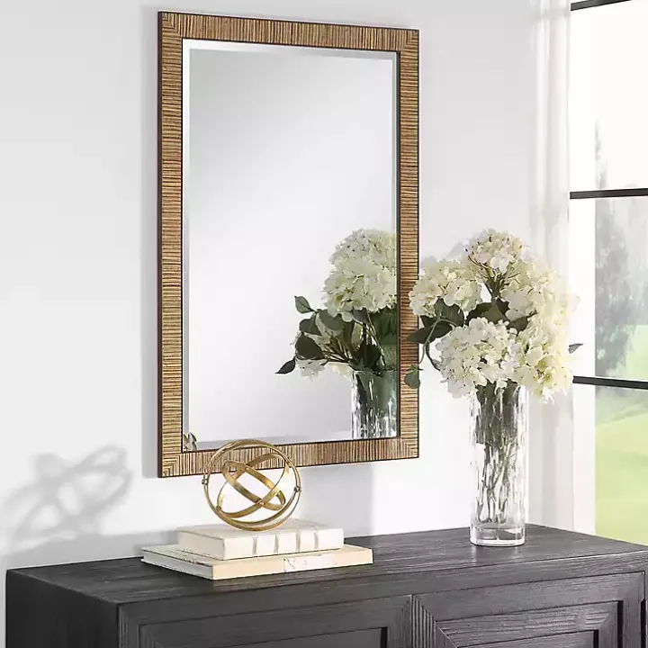 Natural Rattan Beveled Wall Mirror