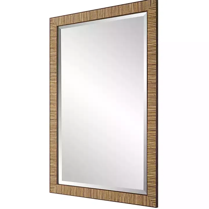 Natural Rattan Beveled Wall Mirror