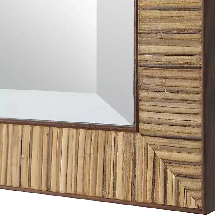 Natural Rattan Beveled Wall Mirror