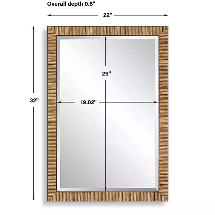 Natural Rattan Beveled Wall Mirror