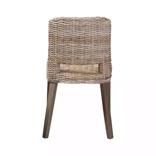 Natural Rattan Cutout Back Dining Chair