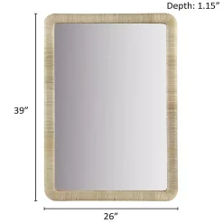 Natural Rattan Frame Rectangle Wall Mirror