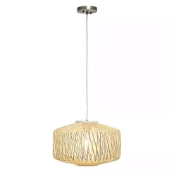 Natural Rattan Geometric Pendant Light