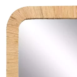 Natural Rattan Rounded Rectangle Wall Mirror