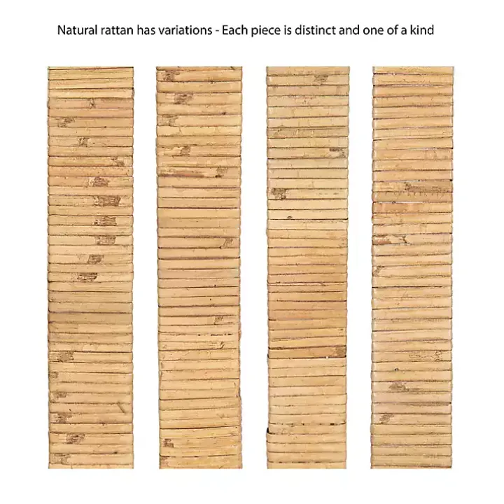 Natural Rattan Rounded Rectangle Wall Mirror