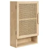 Natural Rattan Wall Cabinet with Shelf