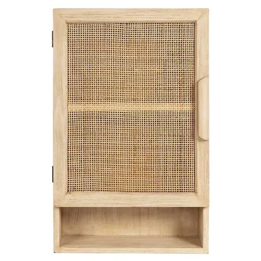Natural Rattan Wall Cabinet with Shelf