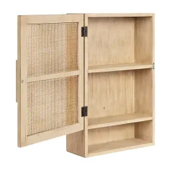 Natural Rattan Wall Cabinet with Shelf