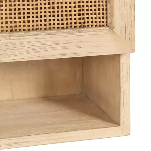 Natural Rattan Wall Cabinet with Shelf