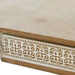 Natural Rustic Wood Octagon Accent Table