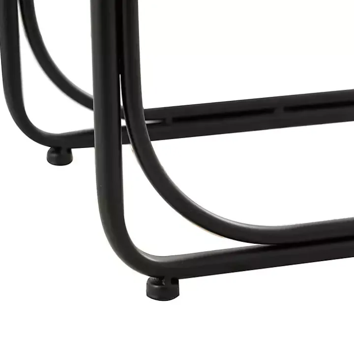 Natural Seagrass and Black Metal C-Table