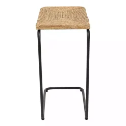 Natural Seagrass and Black Metal C-Table