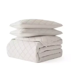 Natural Stitched Diamond 2-pc. Twin Quilt Set