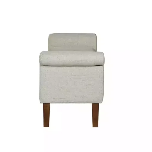 Natural Upholstered Aubrey Storage Bench