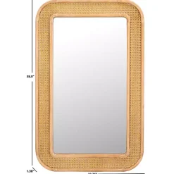Natural Wood and Rattan Alessa Wall Mirror