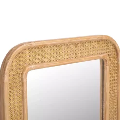 Natural Wood and Rattan Alessa Wall Mirror