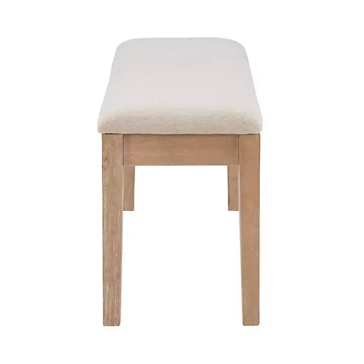 Natural Wood and Upholstered Seat Bench