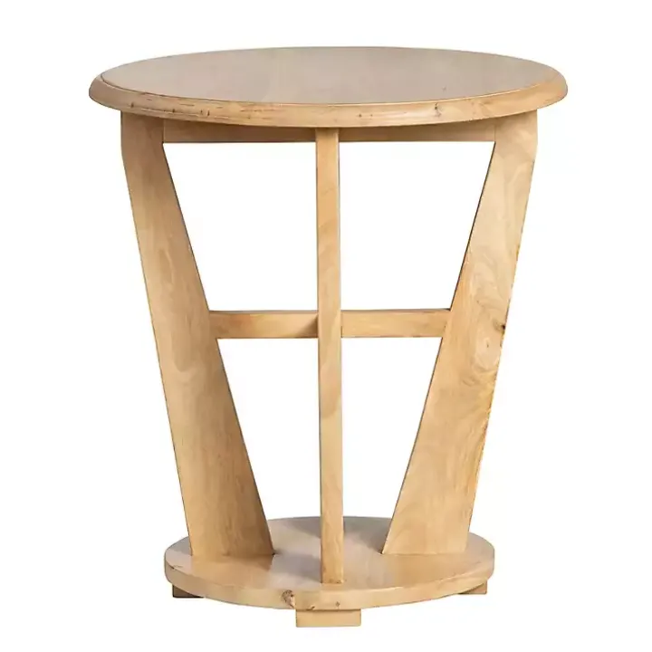 Natural Wood Angular Rory Accent Table