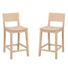 Natural Wood Devin Counter Stools, Set of 2
