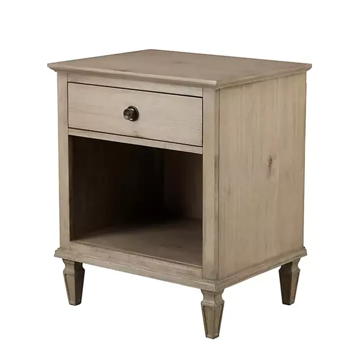 Natural Wood 1-Drawer Nightstand