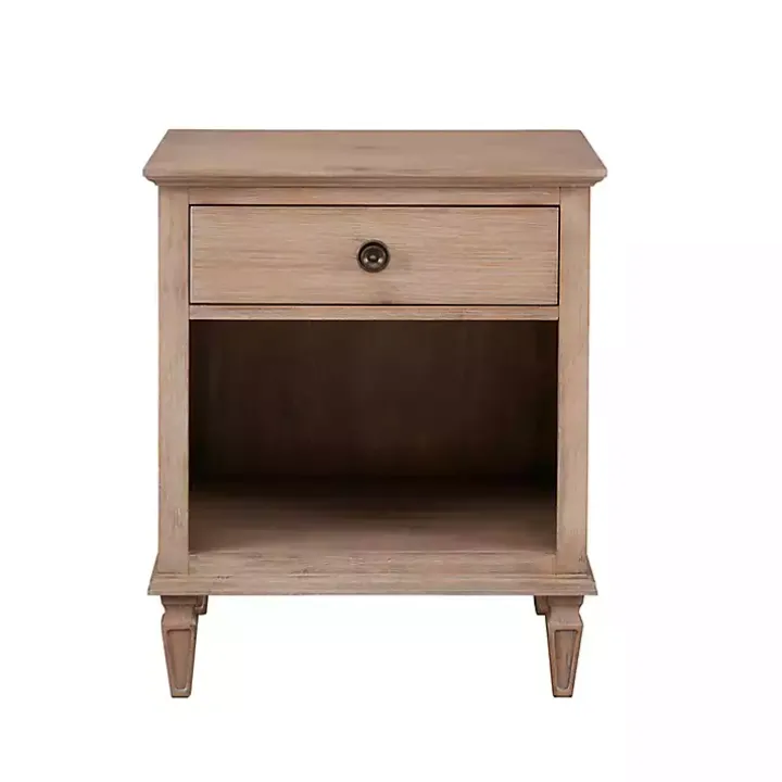 Natural Wood 1-Drawer Nightstand