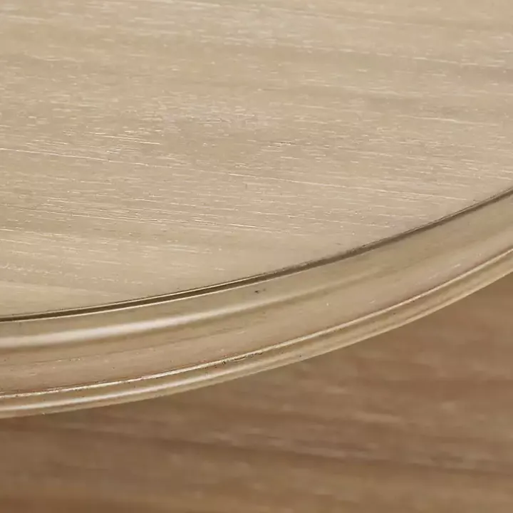 Natural Wood Finish Turned Leg Round Coffee Table