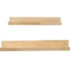 Natural Wood Floating Shelves, Set of 2