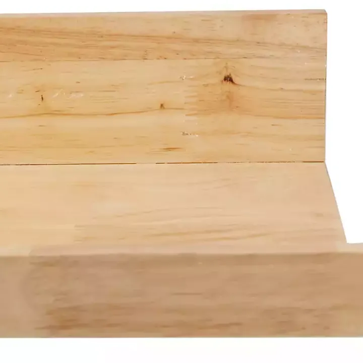 Natural Wood Floating Shelves, Set of 2