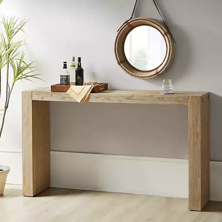 Natural Wood Frame Console Table