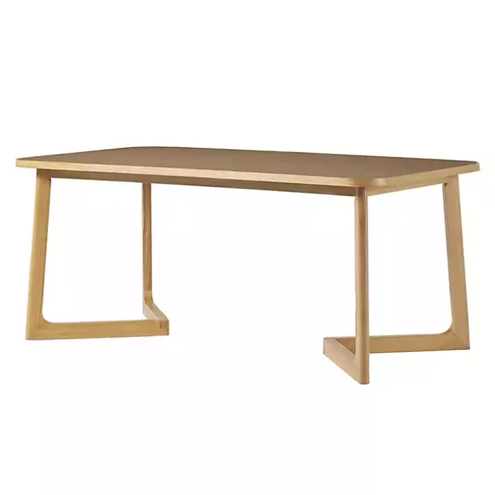 Natural Wood Geometric Legs Dining Table