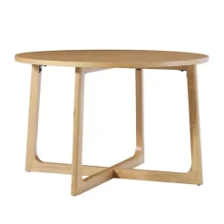 Natural Wood Modern Round Dining Table