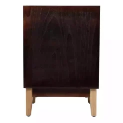 Natural Wood Rattan Nightstand