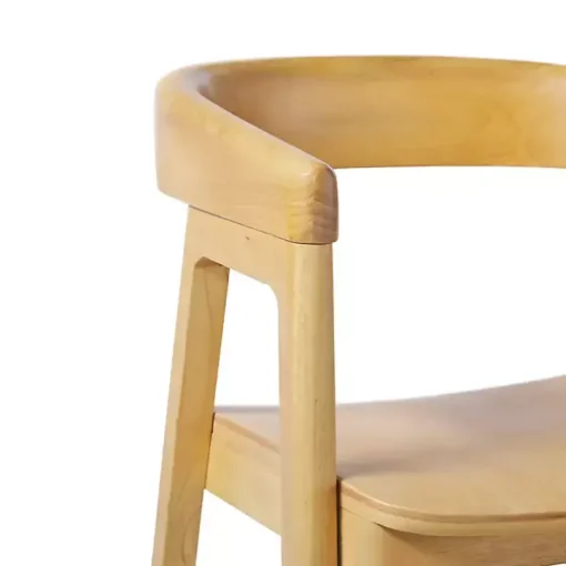 Natural Wood Rounded Modern Counter Stool