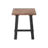 Natural Wood Sawhorse Accent Table